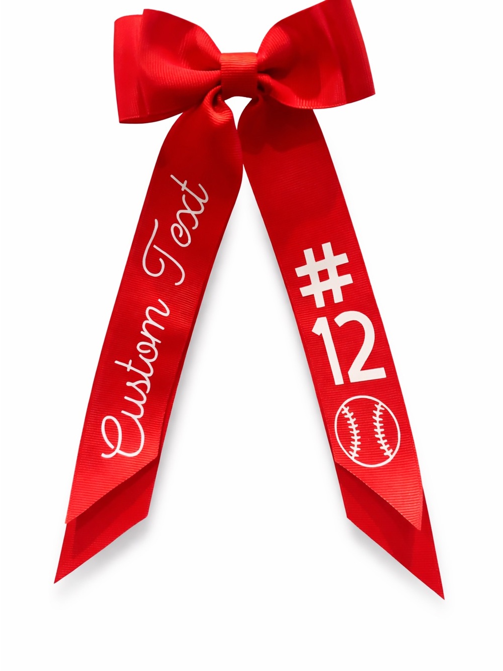 Red Personalized Baseball Hair Bow - Kids Accessories